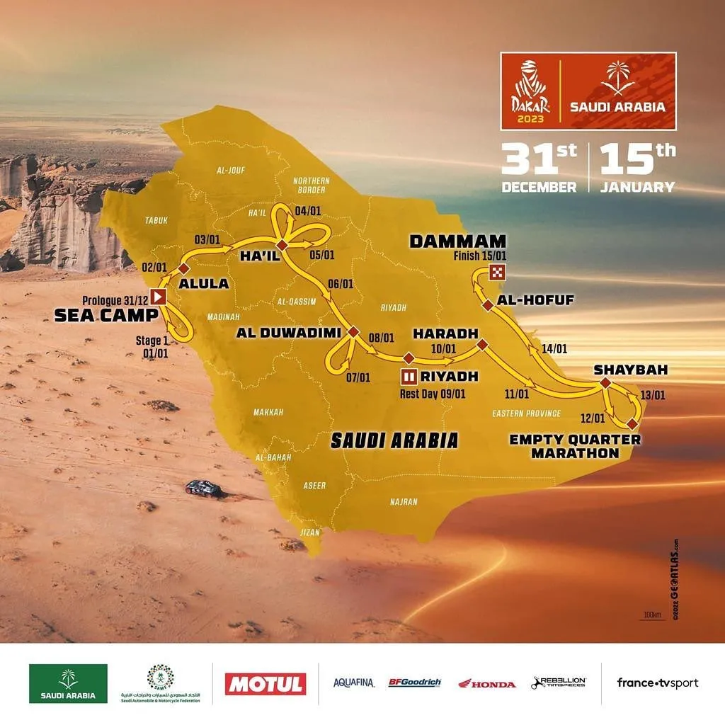 mapa Dakar 2023